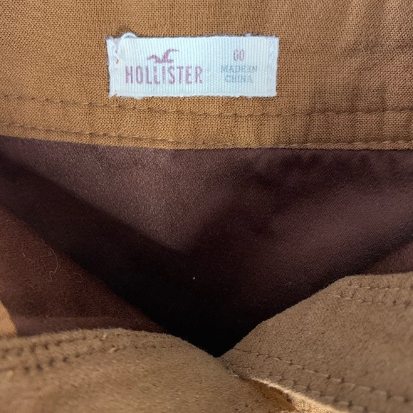 Hollister Brown Suede Button Front A-Line Skirt - Picture 3 of 3